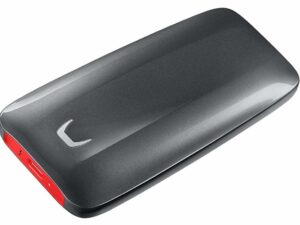Samsung X5 Portable SSD – 2TB – Thunderbolt 3 External SSD (MU-PB2T0B/AM) Gray/Red