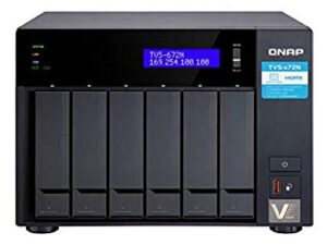 QNAP TVs-672N-i3-4G-US  NAS with 5GbE, Intel Core i3, Dual Pci-E and Dual M.2 Slots, 4GB DDR4 Memory, USB Type-C Ports, Supports SSD Cache